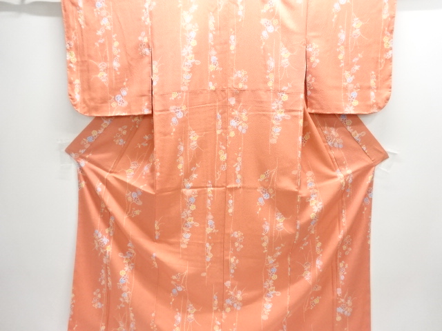 JAPANESE KIMONO / KOMON / UNUSED / FLORAL PLANTS